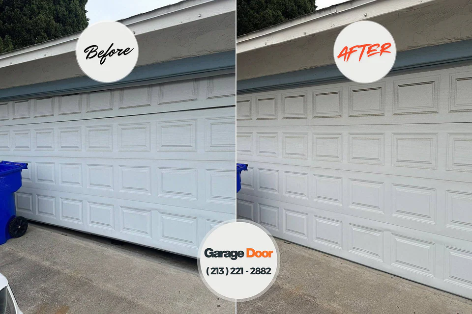 Before and after: garage door repair West Sacramento, CA